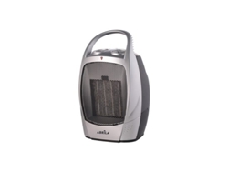 Termoventilador Cerámico 1500w Negro Plata Termostato Regulable 2 Potencias Ventilador/calor Antivuelco Asa 28x18,5x15cm
