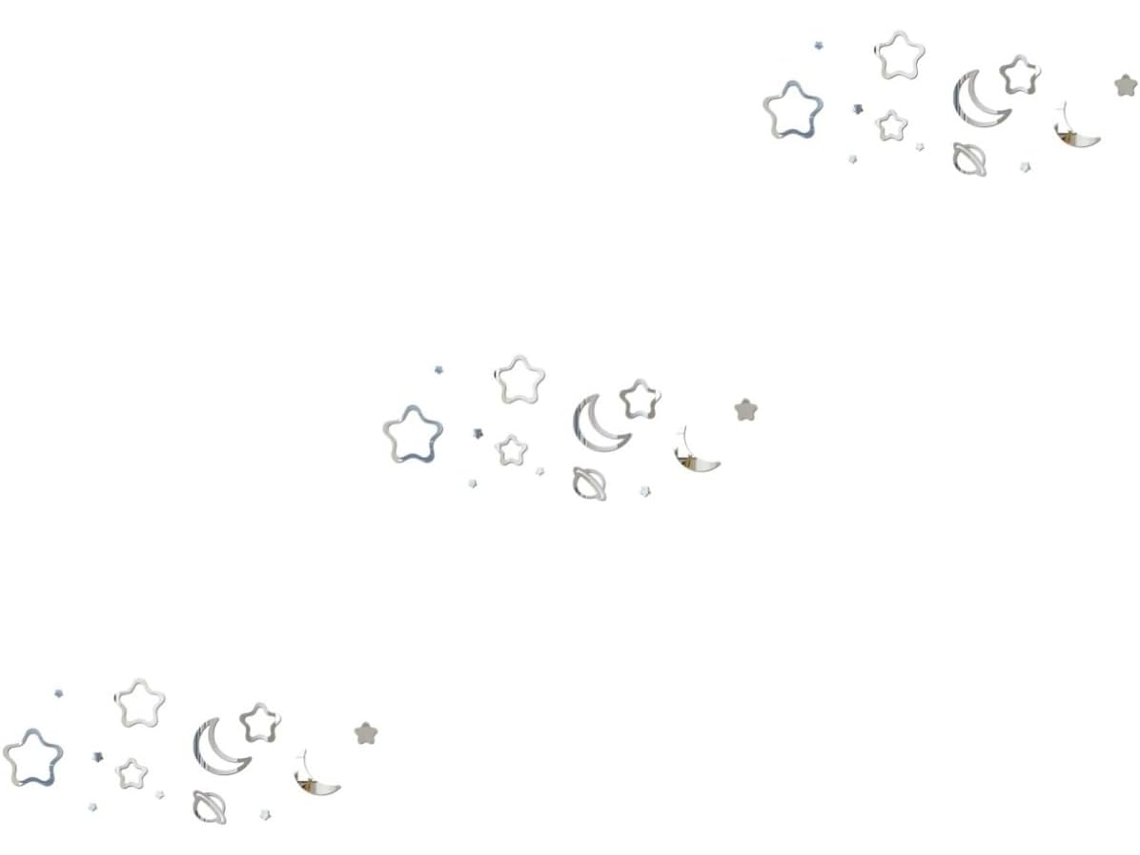 Pegatinas De Pared Acrílicas De 3 Piezas Con Estrellas Y Lunas, Decoración Reflectante Para Dormitorio.