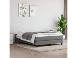 Cama sin colchón tela gris oscuro 140x190 cm