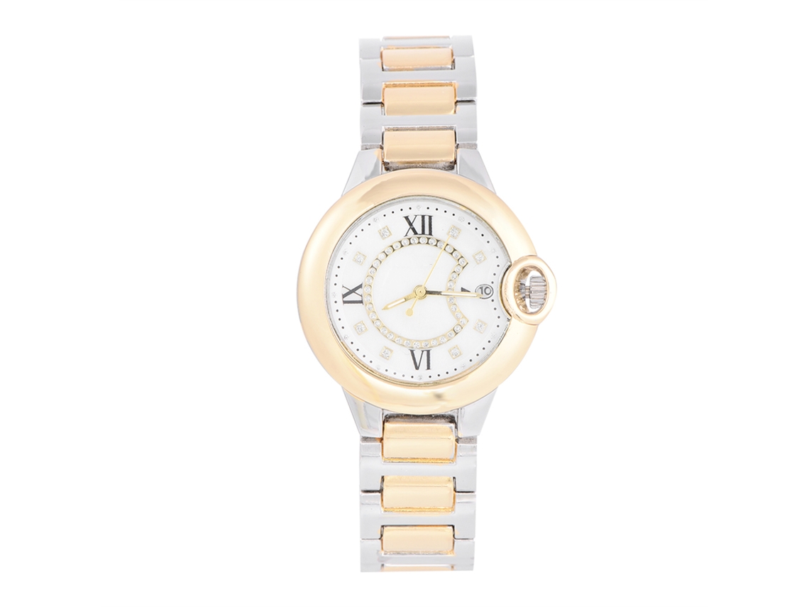 Reloj De Pulsera Eléctrico De Lujo Para Mujer Con Diamantes De Imitación, A La Moda, Plateado, Dorado
