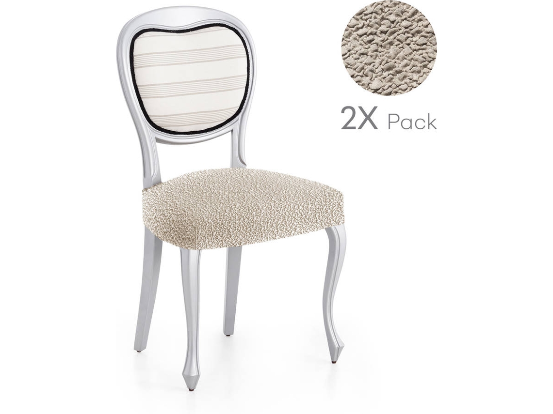Pack de 2 Fundas Elásticas para Base de Silla MILICA Spongy Marfil (50x50 cm)