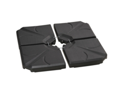 Base recargable para sombrilla de 4 piezas, 72 kg de arena, 56 kg de agua, color negro, para jardín/patio.