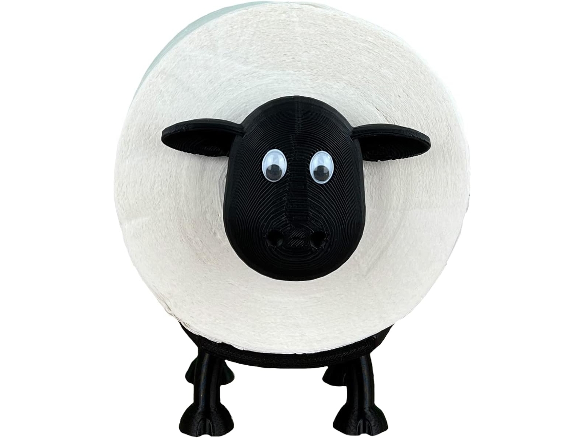 Portarrollos de papel higiénico con diseño de ovejas, rollo de papel higiénico negro Jortmrd