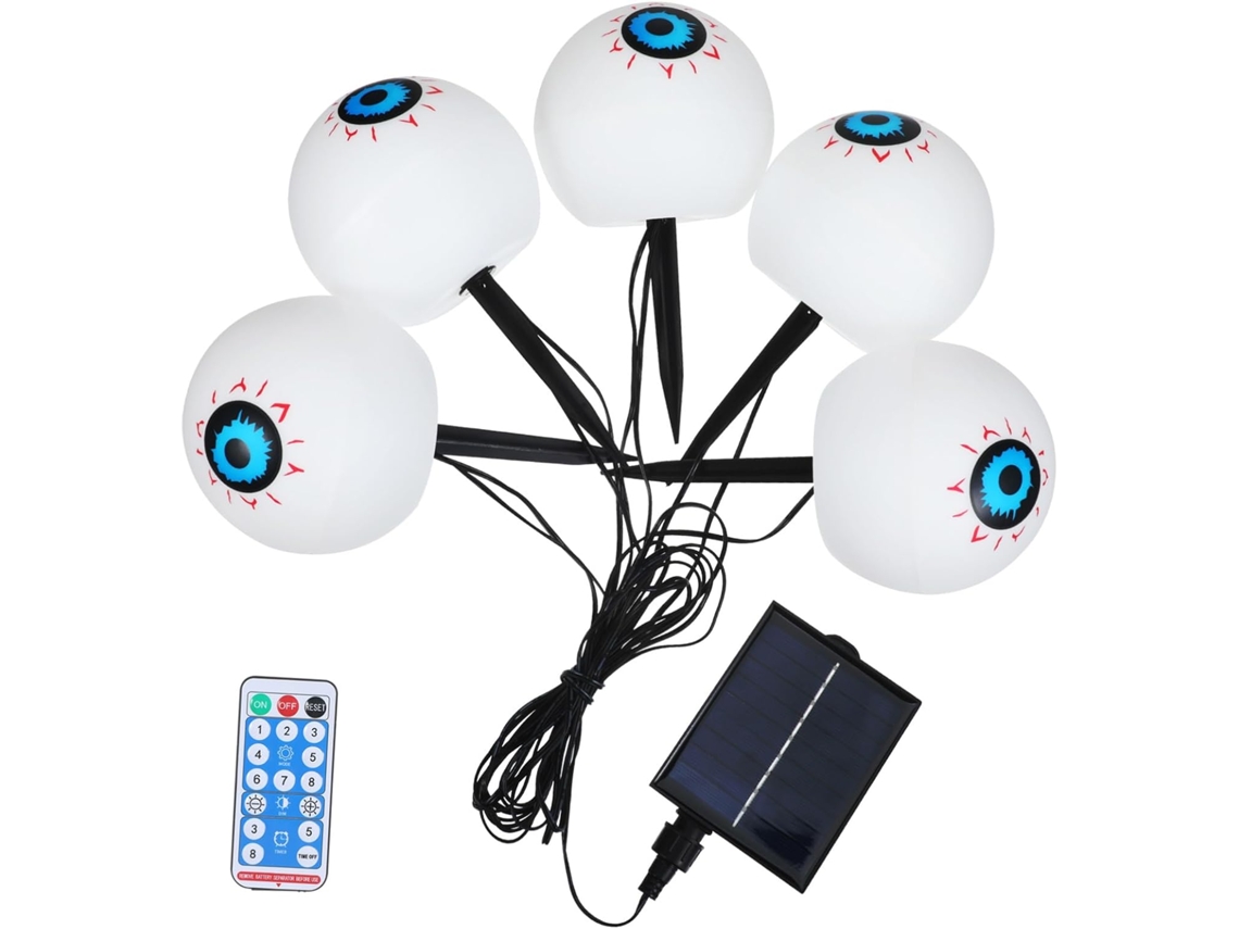 Luces Solares De Halloween Con Forma De Ojo Para Jardín, Estacas Led Aterradoras Alimentadas Por Energía Solar Para Césped, Patio Y Camino.