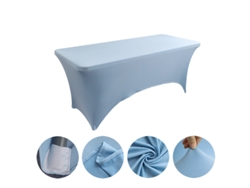 Mantel Rectangular Elástico De Spandex Para Bodas, Banquetes Y Fiestas (azul Cielo/122x75x75cm) Gertiz