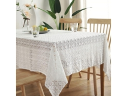 2026-mantel De Mesa De Encaje Blanco Con Bordado Floral Para Fiestas Y Dinners (59x70 Pulgadas)
