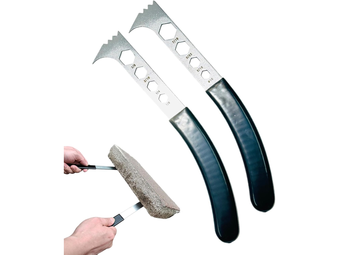 Herramienta para levantar piedras de adoquín | Mango curvo ergonómico, 2 piezas, Gokoco