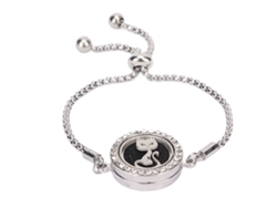 Pulsera de aromaterapia ajustable de acero inoxidable para aceites esenciales con diseño magnético