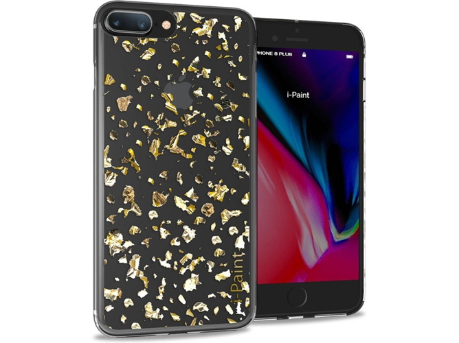 Funda iPhone 6 Plus, 6s Plus, 7 Plus, 8 Plus I-PAINT Glitter Dorado
