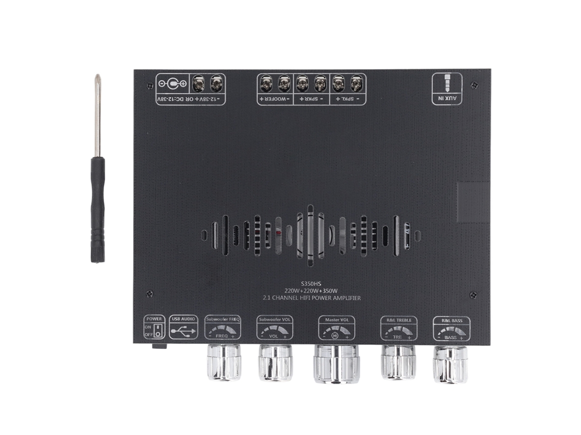 Placa Amplificadora Estéreo Bt 5.1, 2.1 Canales, 350 W, Entradas Aux, Usb, Control De Graves Y Agudos, Módulo