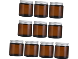 Juego De 10 Recipientes De Vidrio Marrón De 100 Ml Para Velas Aromáticas Caseras Con Tapa, Recipiente Seguro.