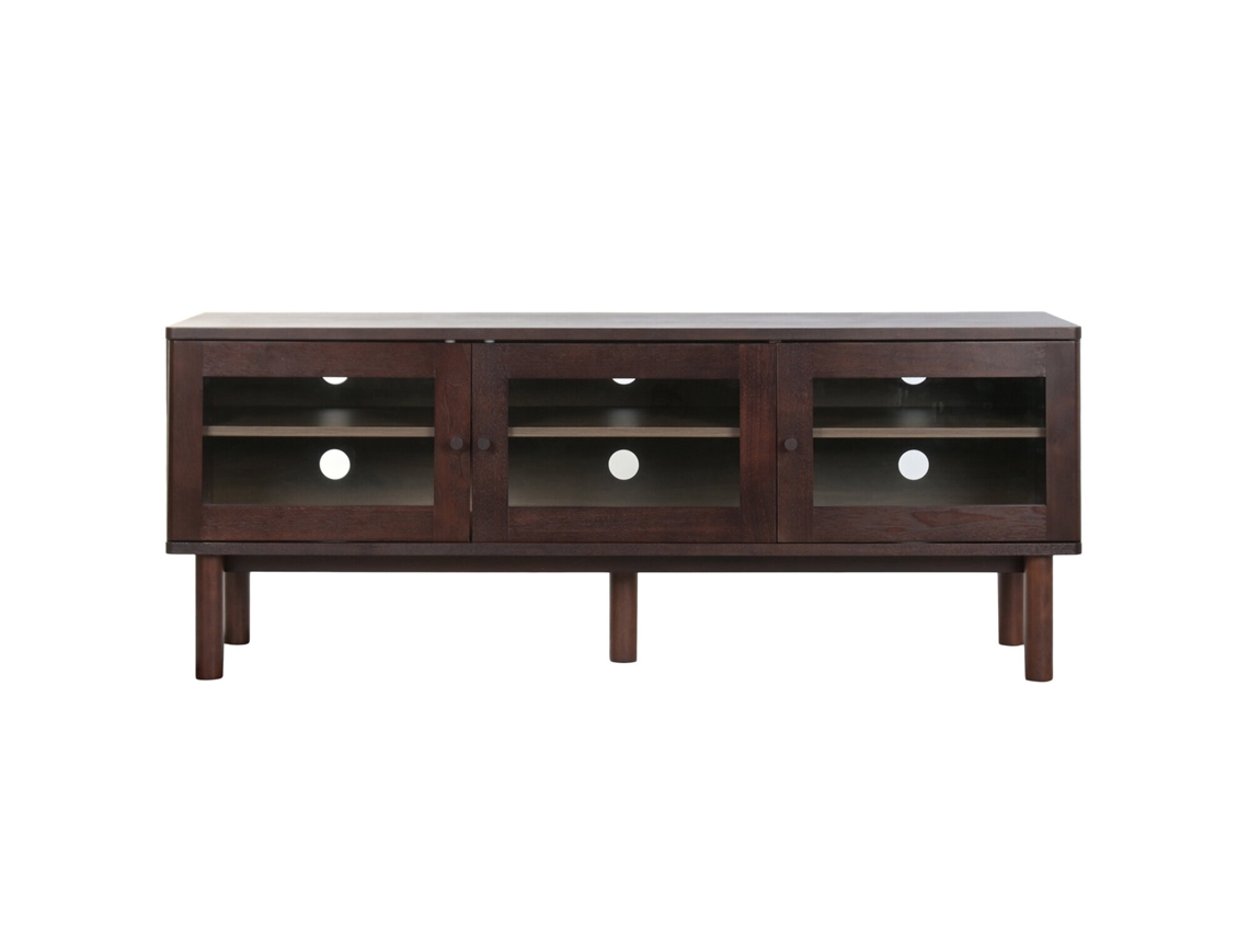 Mueble Tv Mdf Cristal Marron Oscuro 140x40x55cm