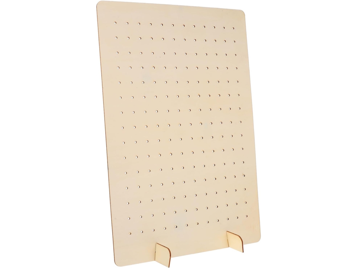 Soporte Exhibición Joyería Madera Beige Estructura Desmontable Panel Vertical Perforado Exhibir Organizar