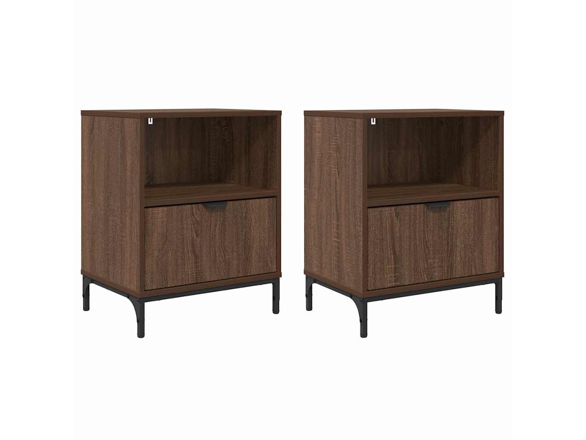 Maison Exclusive - 2 Pcs Marrón Roble 49 X 36 X 61 Cm Madera Contrachapada