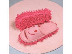 Pantuflas lavables MDUG con carita sonriente, color rosa.