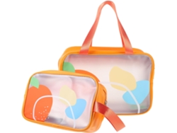Juego De 2 Neceseres Transparentes - Tamaños Pequeño Y Mediano Para Viaje - Impermeables - Para Mujer