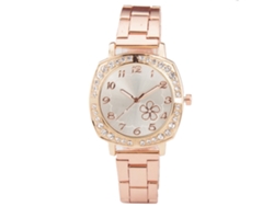 Reloj Unisex Para Parejas Con Cristales, Brazalete De Acero Y Movimiento De Cuarzo (oro Rosa).
