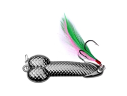 Señuelo De Pesca Con Cuchara De Lentejuelas De Metal Y Anzuelo Con Plumas 15g 54mm Negro De Cañón