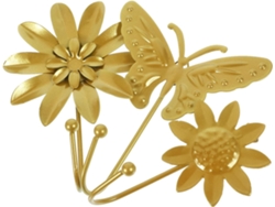 Ganchos Pared Hierro Dorado Resistentes Puertas Cocina Juego 3 Prácticos Colgar Llaves Necesidad Taladrar Ropa