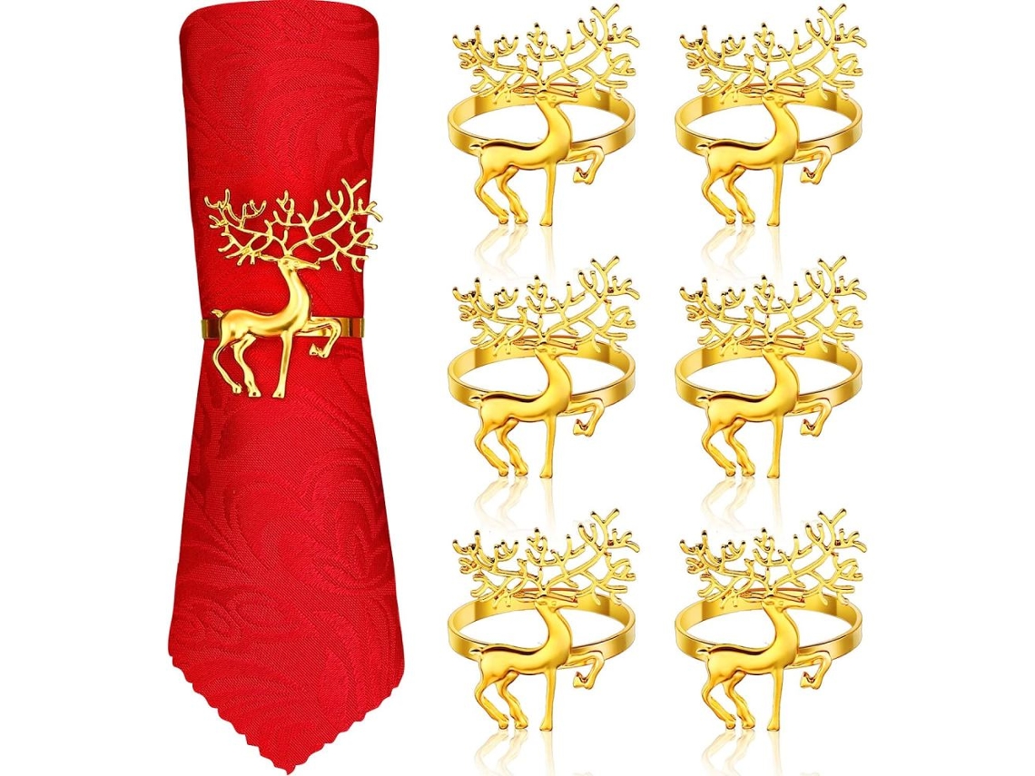 KOFIHETY Anillos para Servilletas Elegantes 6 Piezas Decoración de Mesa Navidad