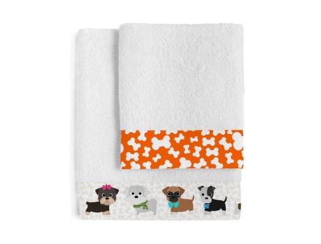 Juego de Toallas HAPPYFRIDAY Mr Fox Dogs Multicolor 2 Piezas