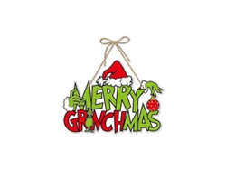 Letrero Navideño Con El Grinch Para Decoración De Interiores, Puerta, Adorno Navideño Colgante Festivo