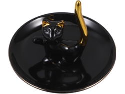 Bandeja Cerámica Negra Forma Joyas Llaveros Almacenamiento Objetos Pequeños Diseño Elegante Escritorio Lavabo