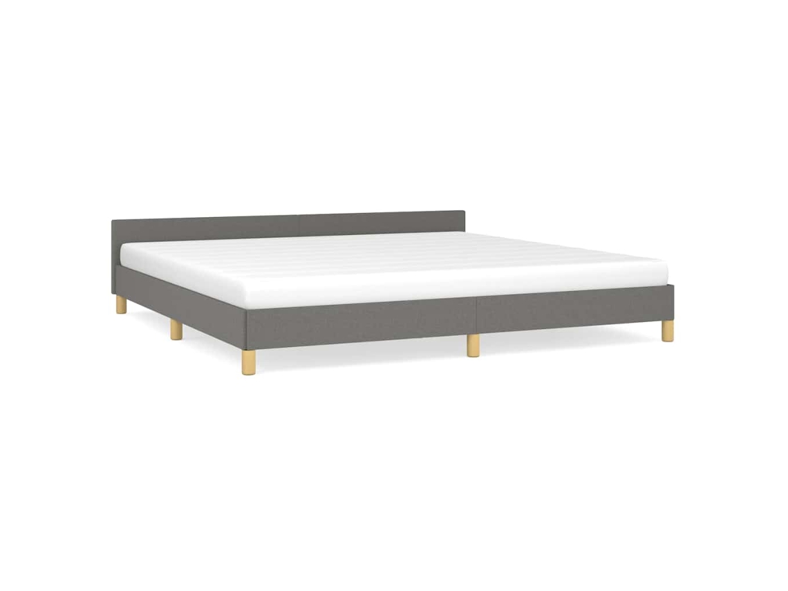 Maison Exclusive - Cama Sin Colchón Tela Gris Oscuro 200x200 Cm