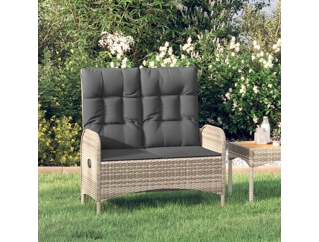 Banco De Jardín Reclinable VIDAXL Gris Poli Ratán (107x62.5x109 )