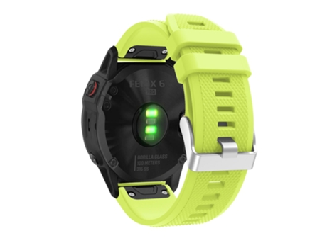 Correa de Silicona ajustable con hebilla plateada para Garmin Fenix 7X/6X Sapphire GPS/6X Pro/6X GPS/5X GPS/5X Plus - verde claro