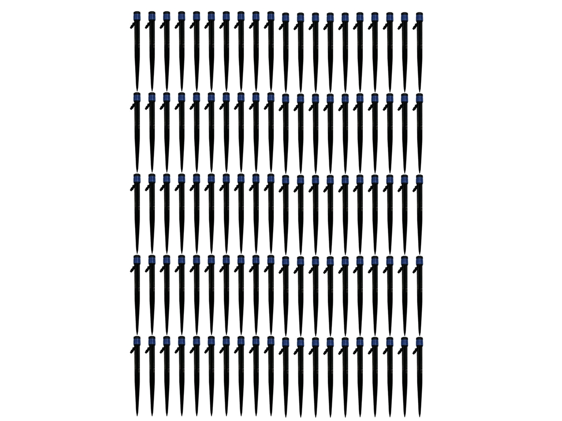 100 goteros ajustables de 360° para jardín, color azul, 13 cm