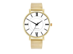 Reloj De Cuarzo De Moda Para Mujer Con Correa De Malla Dorada Para Uso Casual.