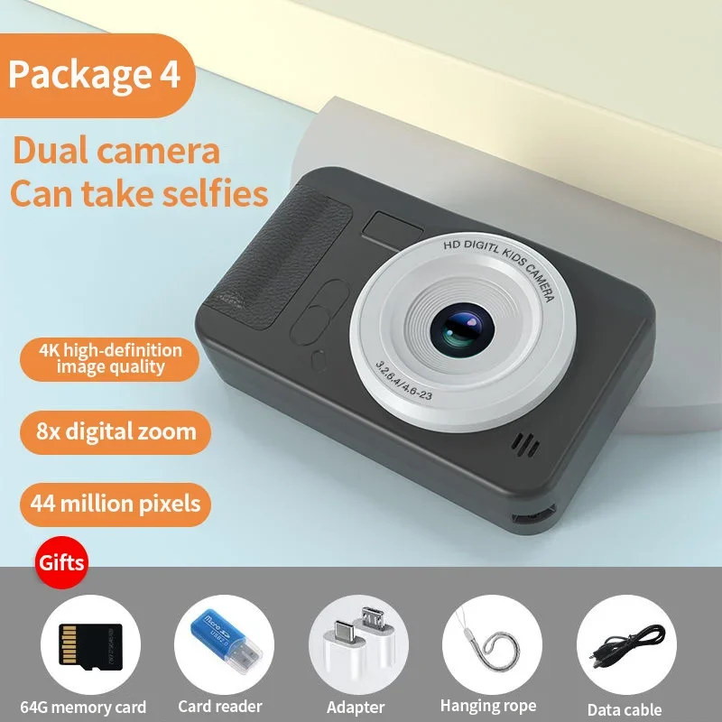 (Negro, 64 GB) Cámara digital 4K con fotografía de alta definición de 44 MP