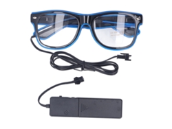 Gafas LED futuristas con control de sonido, fabricadas en PVC iluminado, ideales para fiestas, adultos, adolescentes y niños - Azul