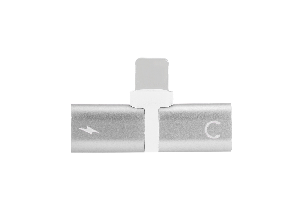 Adaptador De Audio (carga Y Salida De Audio) Adaptador Plateado Específico Para Apple Vendido Exclusivamente En Almacenes Internacionales