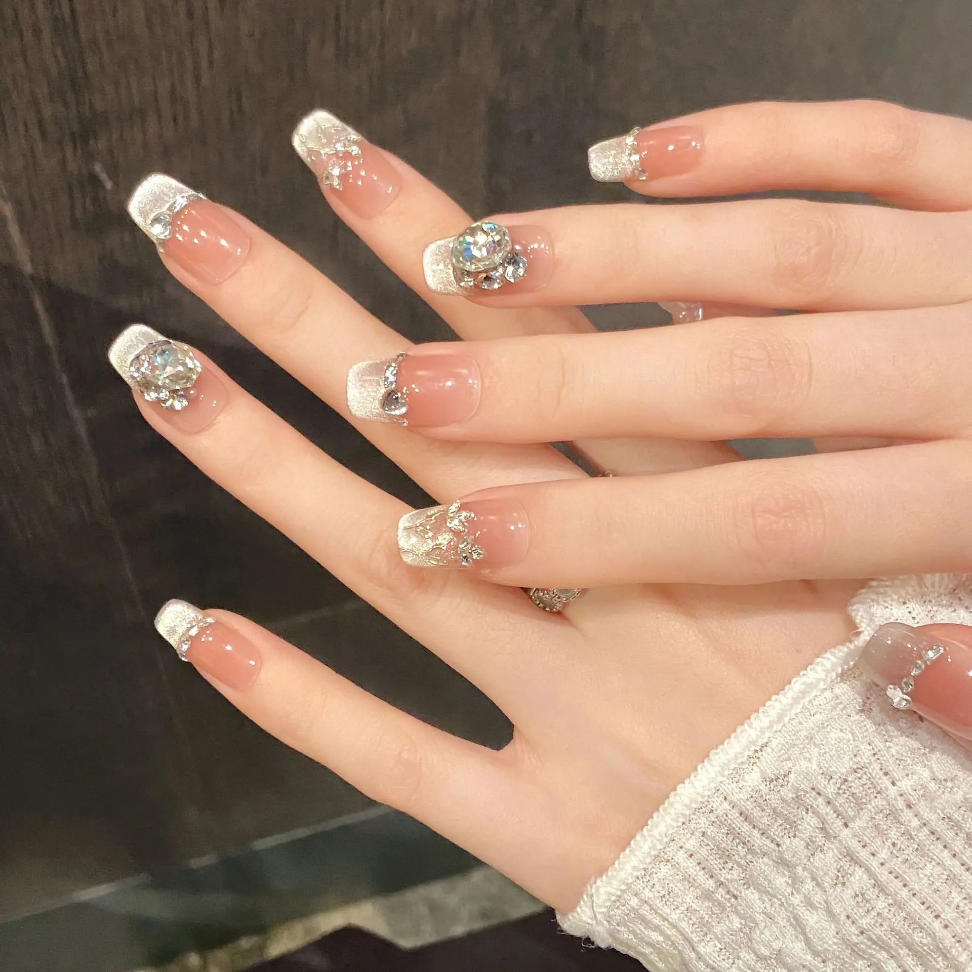 (1619-s) 10 Pegatinas Hechas A Mano Para Uñas Postizas Con Diseño De Ojo De Gato
