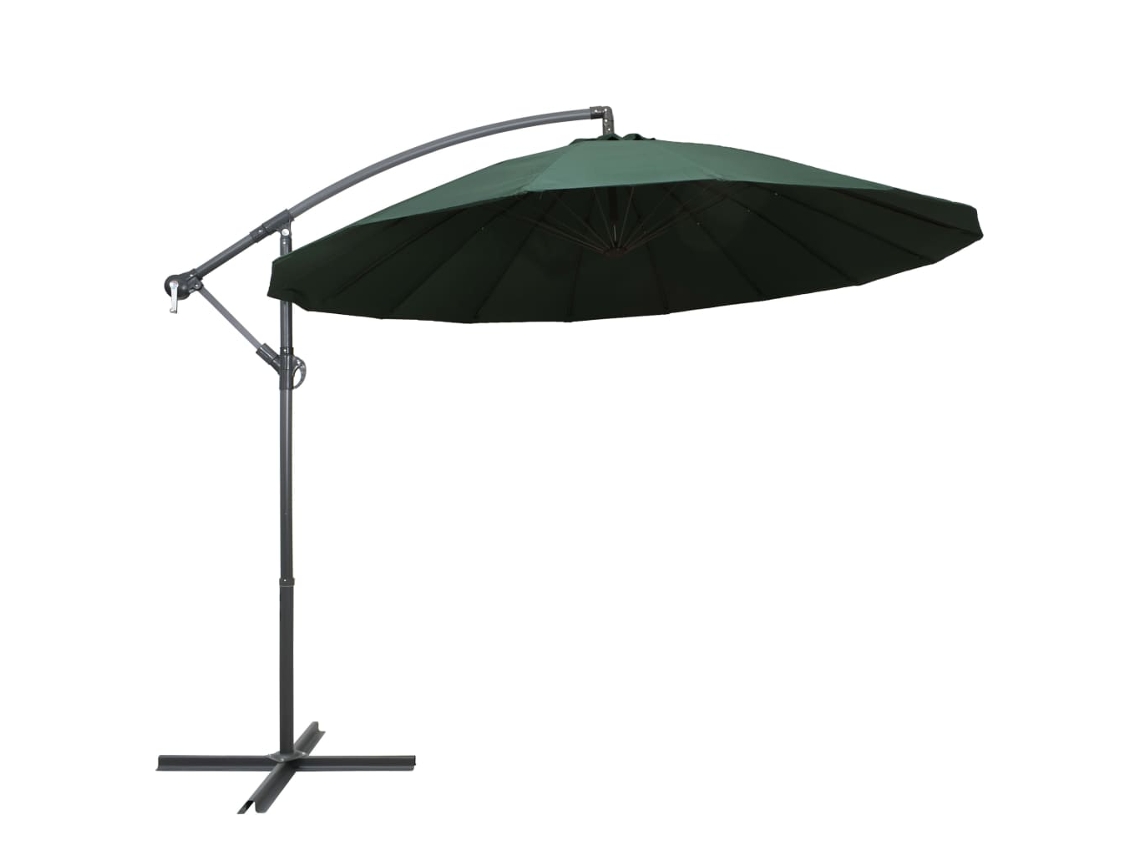Sombrilla colgante de aluminio verde de 3 m Lovely Home