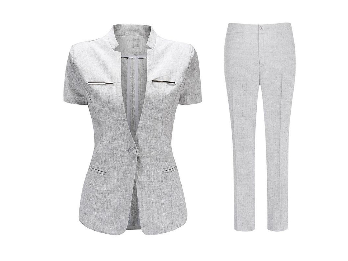 2026-traje Para Mujer Mystdiy Con Chaqueta De Manga Corta Y Pantalones