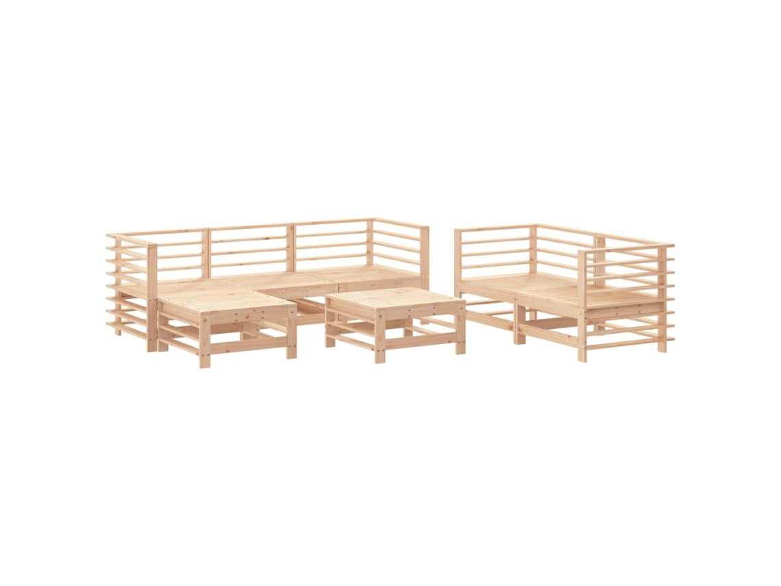 Maison Exclusive - Juego De Muebles De Jardín 7 Piezas Madera Maciza De Pino