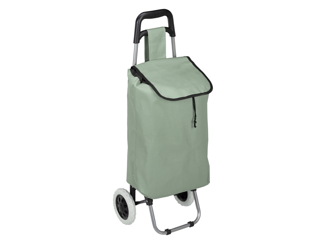 Relaxdays Carrito De La Compra Abatible, Bolsa Extraíble 28 L, Con Ruedas, 92,5×42×28 Cm, Salvia