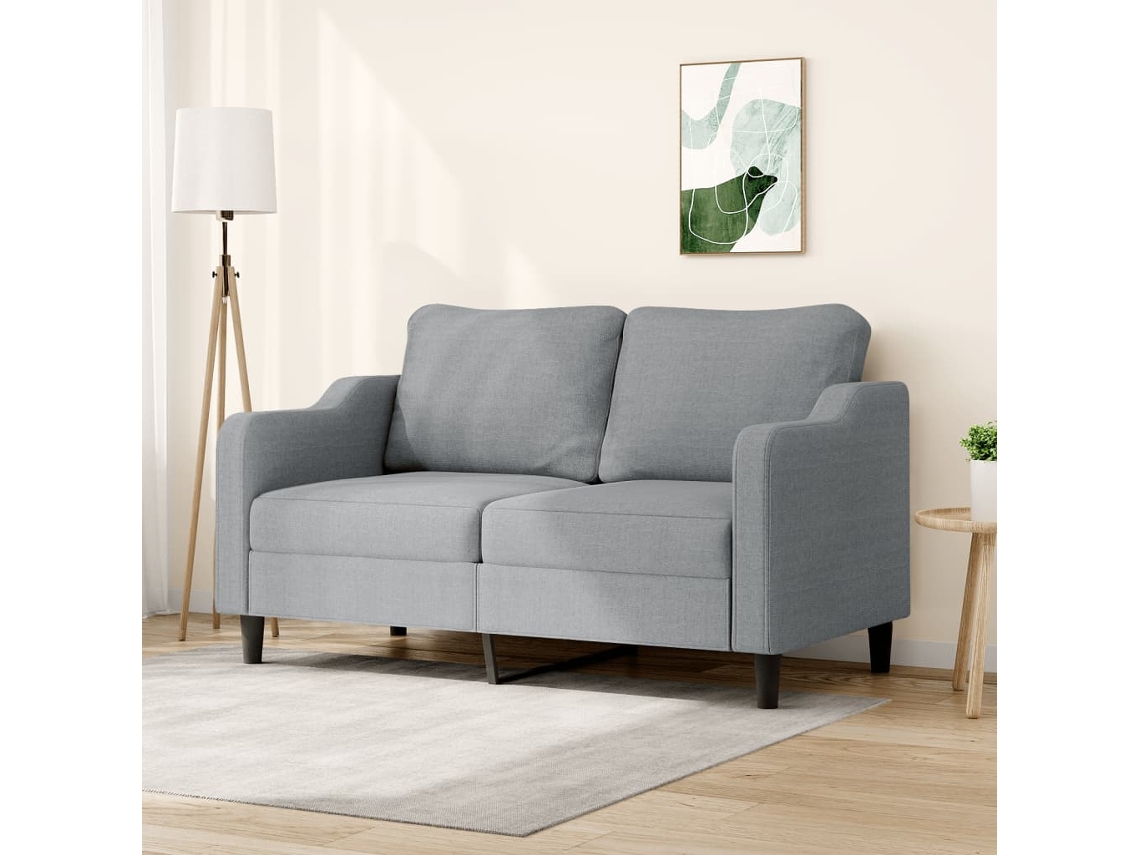 Sofá De 2 Plazas De Tela Gris Claro 140 Cm