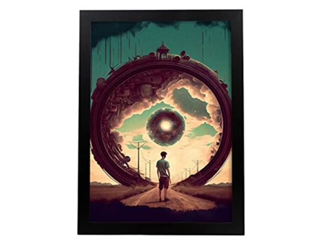 NACNIC Poster Sol Negro En Estilo Surrealismo Cinematográfico Ilustraciones Y Grabados De Historieta Abstracta Y Artística A3 Marcos Negros