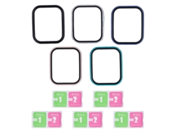 5 fundas para Amazfit Bip 5 antirrayas en negro, verde, rosa y azul transparente.