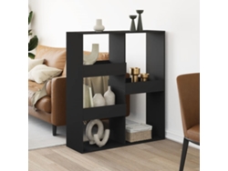 Biombo Divisor | Biombo Separador | Separador De Ambientes Madera Ingeniería Negro 100x33x115 Cm