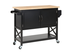 Carrito de cocina BELIANI Mele de MDF Negro 102x44x90