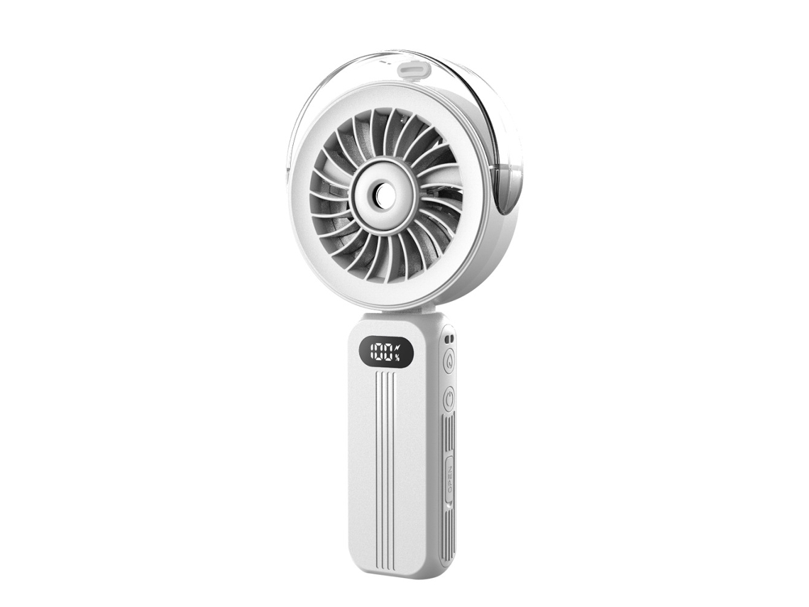 Ventoinha Portátil Dobrável Com Spray, Recarregável, 4 Velocidades, Branco Gertiz