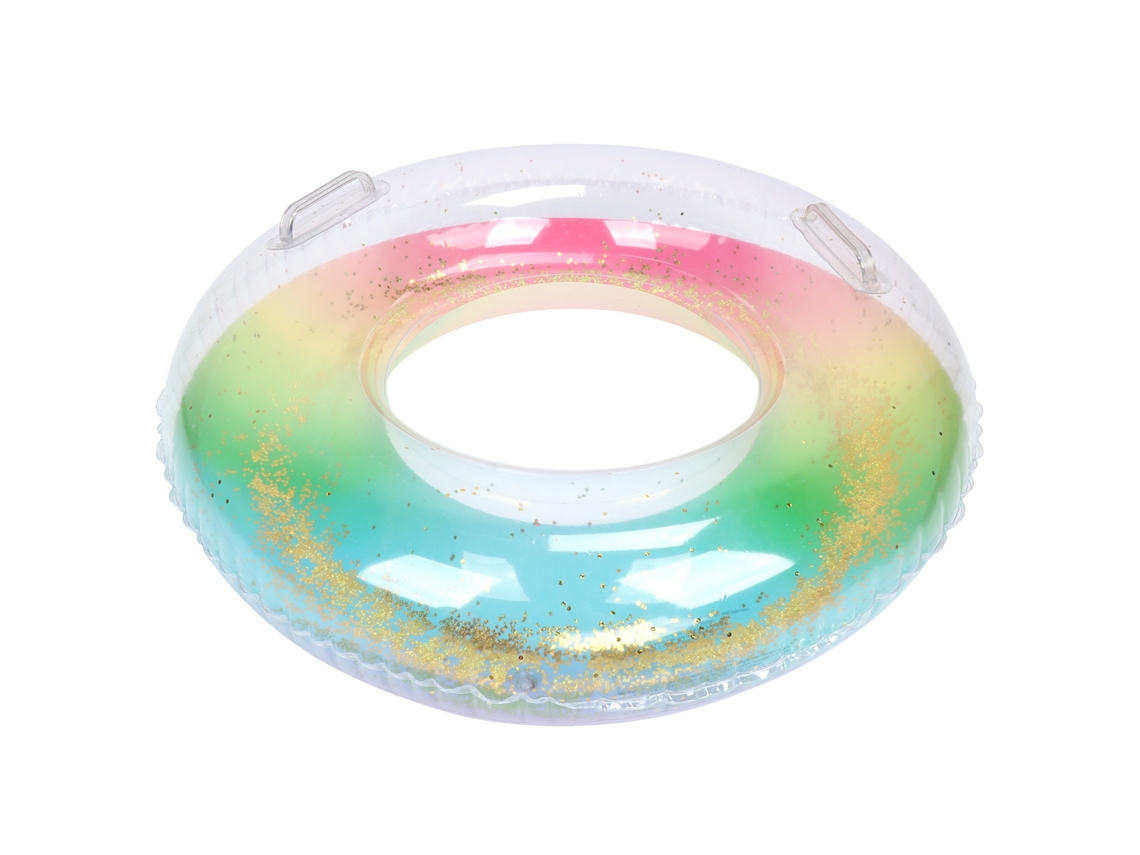 Anillo de natación inflable colorido para niños en la playa y la piscina