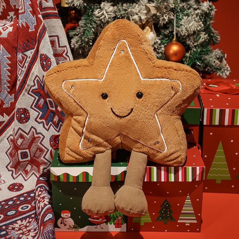 (estrella 35-38cm) Divertido Peluche Navideño, Lindo Y Suave, Perfecto Para Decoraciones De Fiestas.