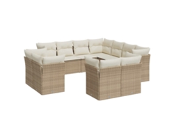 Maison Exclusive - Set De Sofás De Jardín 11pzas Con Cojines Ratán Sintético Beige