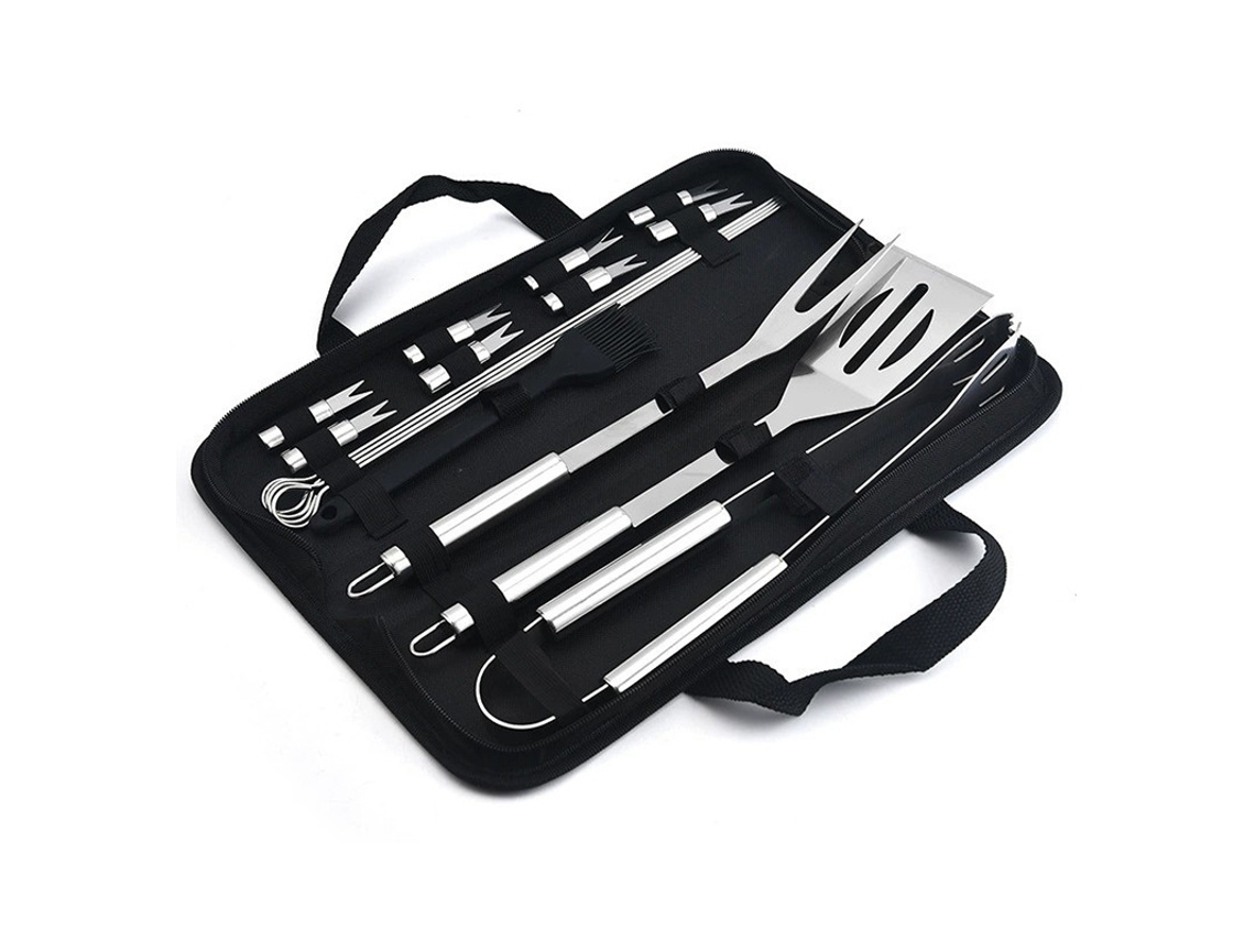 Utensilios Para Barbacoa De Acero Inoxidable 16 En 1 Con Bolsa De Almacenamiento Para Camping, Fiestas En Vehículo Y Jardín Gertiz